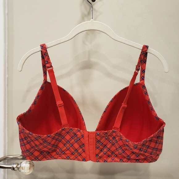 Cacique Intimates Red Plaid Padded Underwire Bra - Sz 42DDD US - Picture 2 of 5